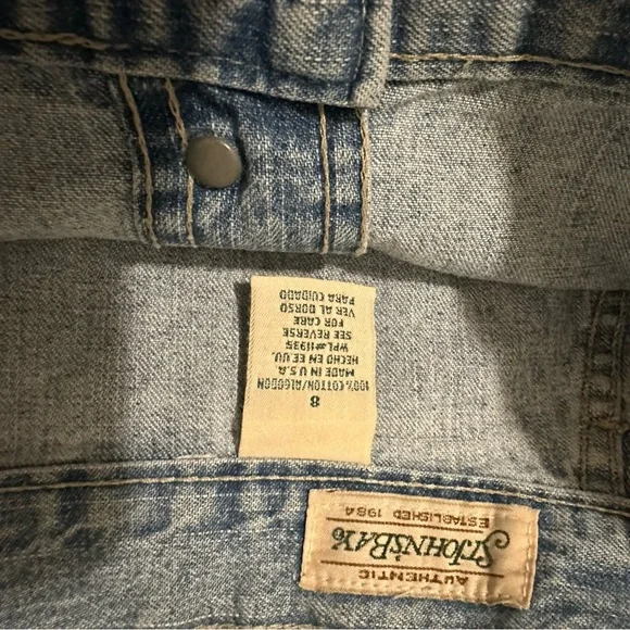 Vintage St. John’s Bay 90’s Denim Button-Front Skirt High Rise Light Wash SZ 27” - Picture 3 of 9
